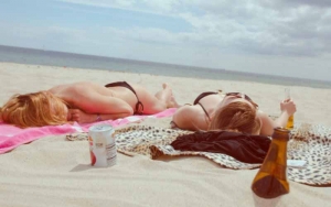 People Basking at the Beach