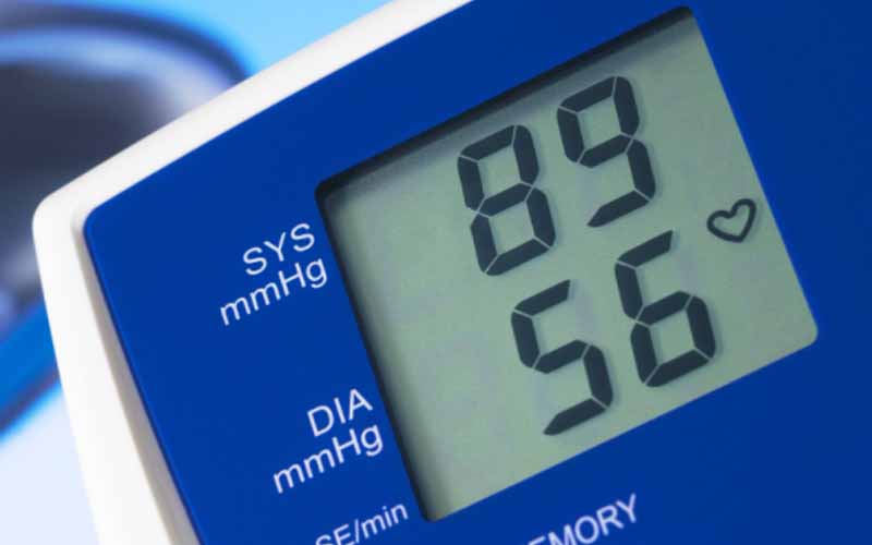 Blood pressure readings on a bp monitor