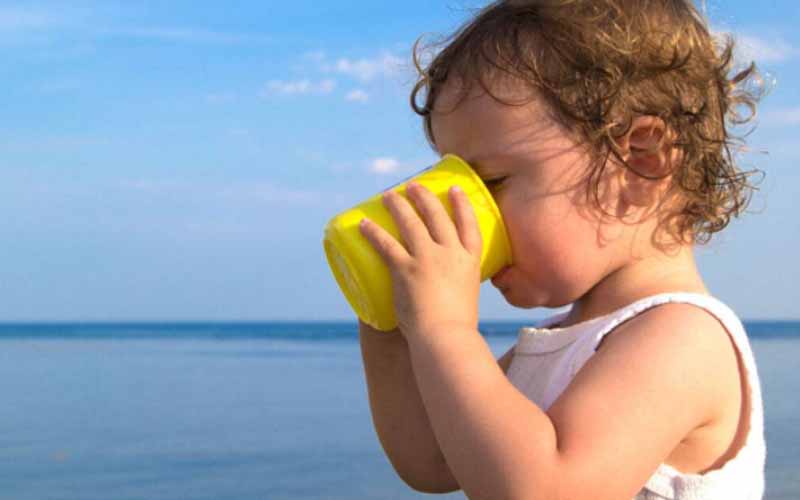 Child drinking water