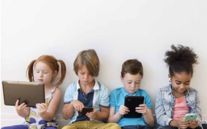 Children on their screens